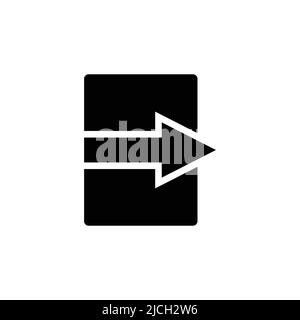 right arrow icon vector with rectangle. suitable for login icon, ui-ux, web, website, start up, pixel perfect. Solid icon style, glyph. Simple design Stock Vector