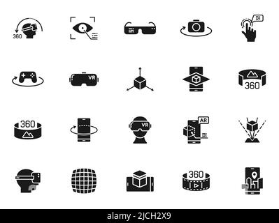 Virtual and augmented reality vector icons Stock Vector