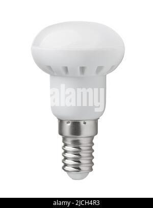 Front view of E14 led light bulb isolated Stock Photo