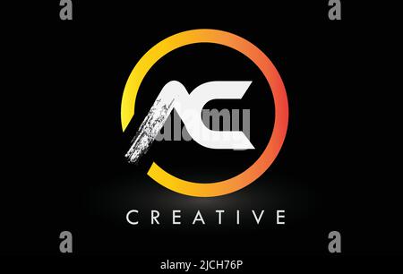 Letters AC Logo with black and white negative space design. Letters A ...