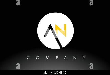 Black and Yellow AN Logo.  Letter Design Vector with Red and Black Colors. Stock Vector