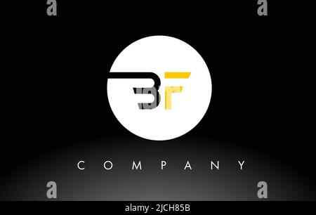 Black and Yellow BF Logo.  Letter Design Vector with Red and Black Colors. Stock Vector