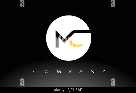 Black and Yellow MC Letter Logo with Vintage Grundge Cut Design ...