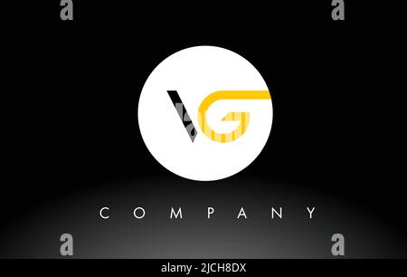 Black and Yellow VG Logo.  Letter Design Vector with Red and Black Colors. Stock Vector