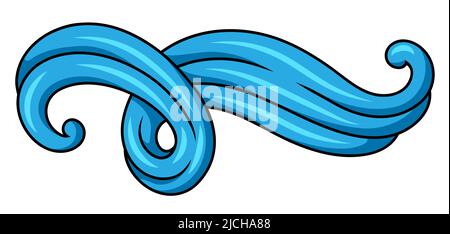 Wave line curl. Color striped texture. Swirly abstract fur or hair. Stock Vector