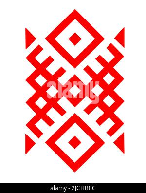 Red stylized folk Slavic patterns. embroidered Ukrainian national pattern. Vector illustration Stock Vector