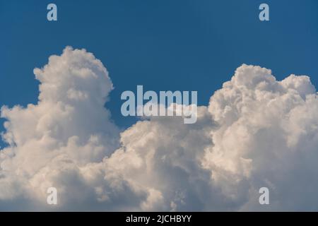 Natural daylight and white clouds floating on blue sky at sunny day Stock Photo