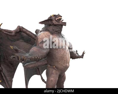 gargoyle is screaming with copy view, 3d illustration Stock Photo