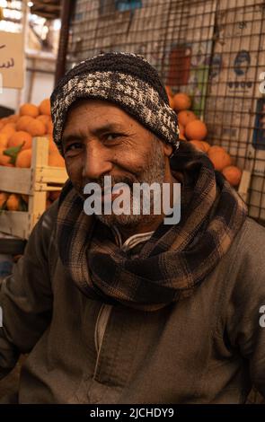 Hurghada, Egypt - February 21, 2022: Middle age arab man portrait Stock Photo