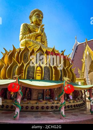 Aerial view of Wat Sam Phran the Dragon temple in Nakhon Pathom, Thailand Stock Photo