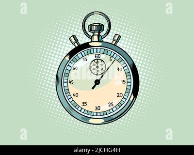 sports stopwatch, speed meter. Time clock arrows are an accurate instrument. Run Stock Vector