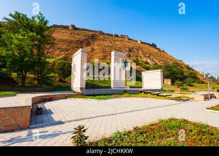 Gori, Georgia - September 01, 2021: Memorial Park near Gori Fortress, Georgia. It is a medieval citadel situated above the city of Gori on a rocky hil Stock Photo