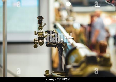 Grenade launcher sight. Military weapons. Stock Photo