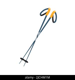 Trekking poles for hiking in the mountains. Equipment for tourism, travel, hiking. Flat vector illustration isolated on a white background. Stock Vector