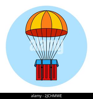 https://l450v.alamy.com/450v/2jchmwe/delivery-of-weapons-by-parachute-bonus-in-a-computer-game-flat-vector-illustration-2jchmwe.jpg