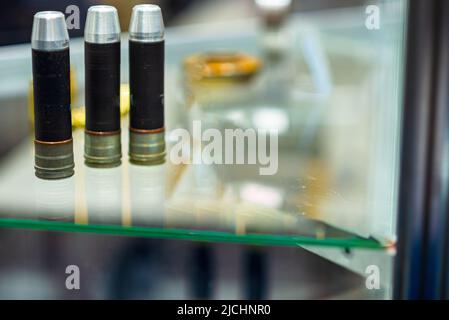 Machine automatic grenade launcher AGS-17, close-up. Automatic grenade ...