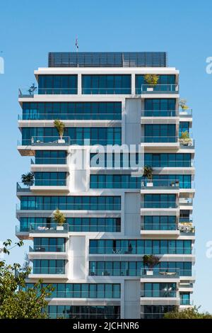 Berlin, Germany -June, 2022: Residential apartment building (Living Levels) in Berlin, Friedrichshain