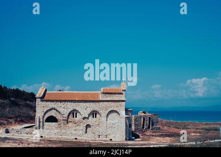 St. Anthony Church at Rodon Cape of Albania Stock Photo