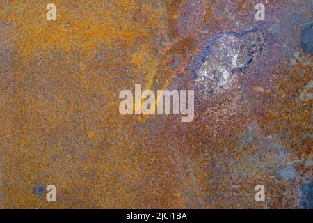 Abstract Brown and Blue Rusted Metal Texture Background Stock Photo