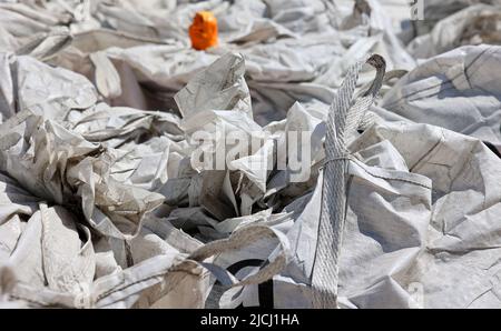 Disposal bags for asbest waste Stock Photo