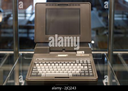 Oslo, Norway. May 01, 2022: Victor V286P, portable computer from 1989, Museum of Science and Technology. Stock Photo