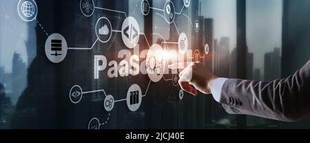 Platform as a Service. PaaS concept on virtual screen Stock Photo