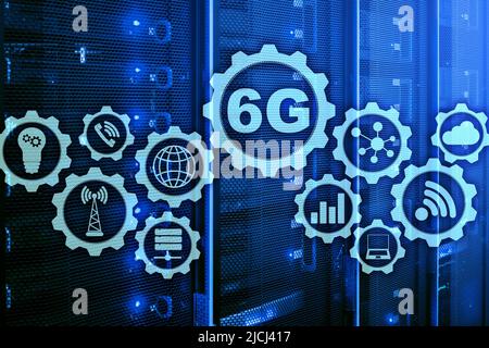 Future Communications Fast Technology. 6G Network Connection Concept. High Speed Mobile Wireless Technology Stock Photo