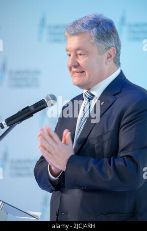 Former President of Ukraine Petro Poroshenko during a briefing on the ...