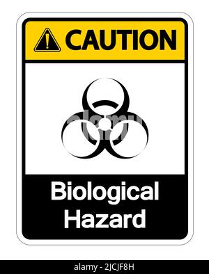 Caution Biological Hazard Symbol Sign Isolate On White Background,Vector Illustration Stock Vector