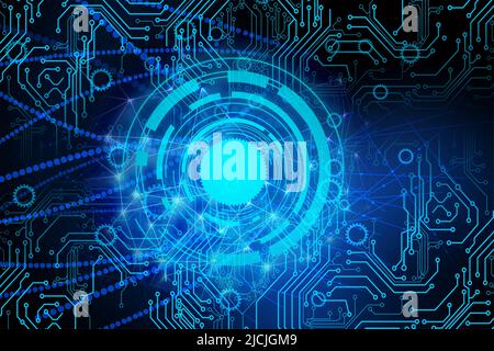 Vector illustration circuit board and hexagons background. Hi-tech ...