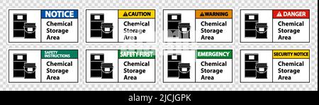 Chemical Storage Symbol Sign Isolate on transparent Background,Vector Illustration Stock Vector