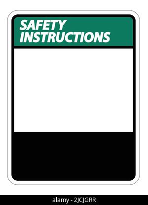 symbol Safety instructions sign label on white background,vector illustration Stock Vector