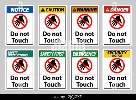 Do not touch and please do not touch sign Stock Vector