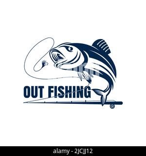 Fishing logo design illustration. Fishing sports logo template