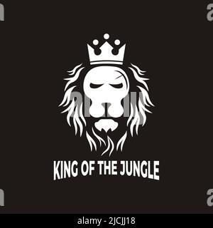 Lion Mascot design logo king crown, lion head.vector template Stock Vector