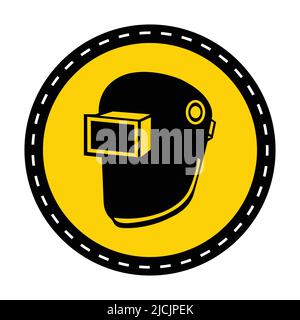 Symbol Wear Welding Helmet Isolate On White Background,Vector Illustration Stock Vector