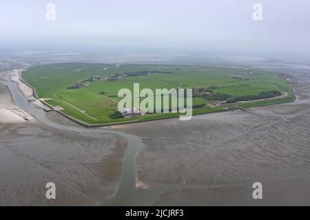 Neuwerk, Germany. 09th June, 2022. The island of Neuwerk is located in the mudflats in the North Sea near the mouth of the Elbe River. Credit: Jonas Walzberg/dpa/Alamy Live News Stock Photo