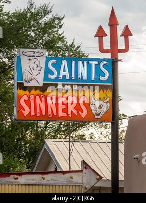 Pub sign in Santa Fe, NM Stock Photo