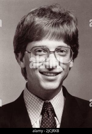 Young Bill Gates, software developer, president and CEO of Microsoft, in the 1980s. (USA) Stock Photo
