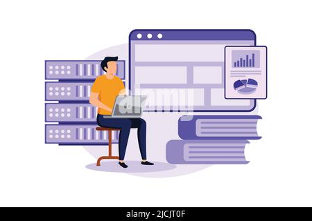 Online big data courses illustration exclusive design inspiration Stock Vector