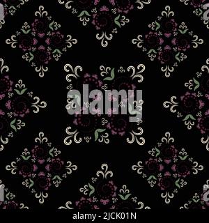 Black motifs geometric vector repeat allover pattern for home textile ladies fashion fabric backgrounds blooming pattern for print uses Stock Vector