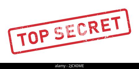 Grunge Top Secret word rubber stamp. Top Secret red sticker set. Grunge vintage square label. Vector illustration isolated on white background Stock Vector