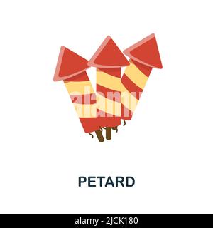 Petard flat icon. Colored element sign from christmas collection. Flat Petard icon sign for web design, infographics and more. Stock Vector