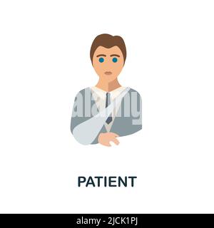 Patient flat icon. Colored element sign from hospital collection. Flat Patient icon sign for web design, infographics and more. Stock Vector