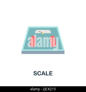 Scale flat icon. Colored element sign from hospital collection. Flat Scale icon sign for web design, infographics and more. Stock Vector