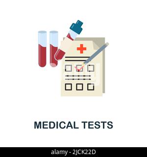 Medical Tests flat icon. Colored element sign from hospital collection. Flat Medical Tests icon sign for web design, infographics and more. Stock Vector