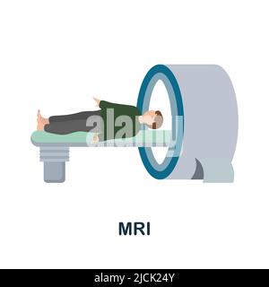 Mri flat icon. Colored element sign from hospital collection. Flat Mri icon sign for web design, infographics and more. Stock Vector