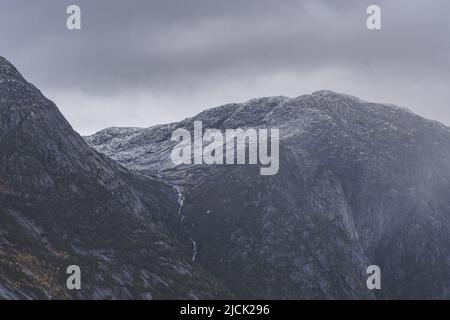 Mountains from Fjord in Norway Stock Photo