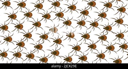 Tick parasite. Dog mite flat style seamless pattern. Great for design parasite pest control, parasites extermination and disinsection service, health Stock Vector
