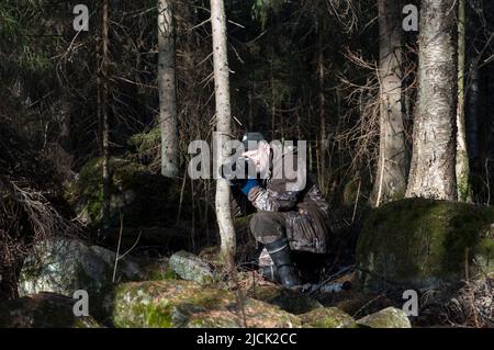 Nature Photographer Working Stock Photo